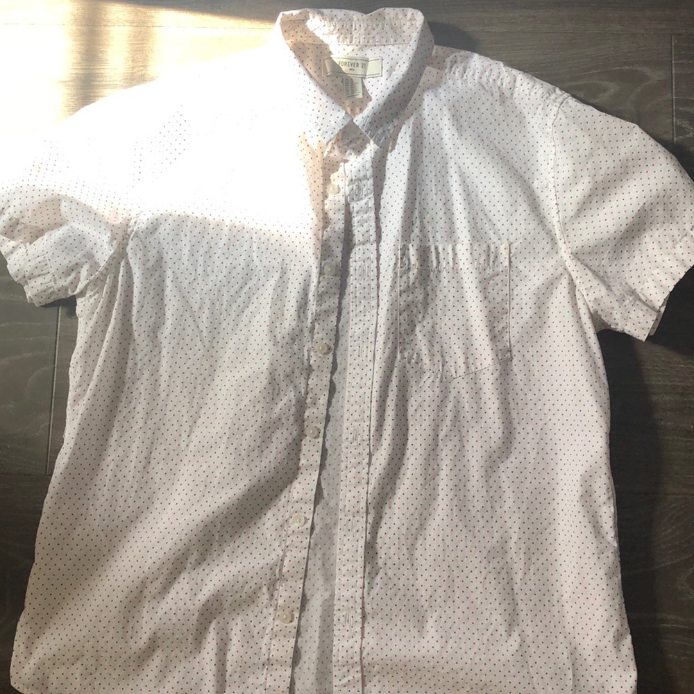 21 men white short sleeve button down